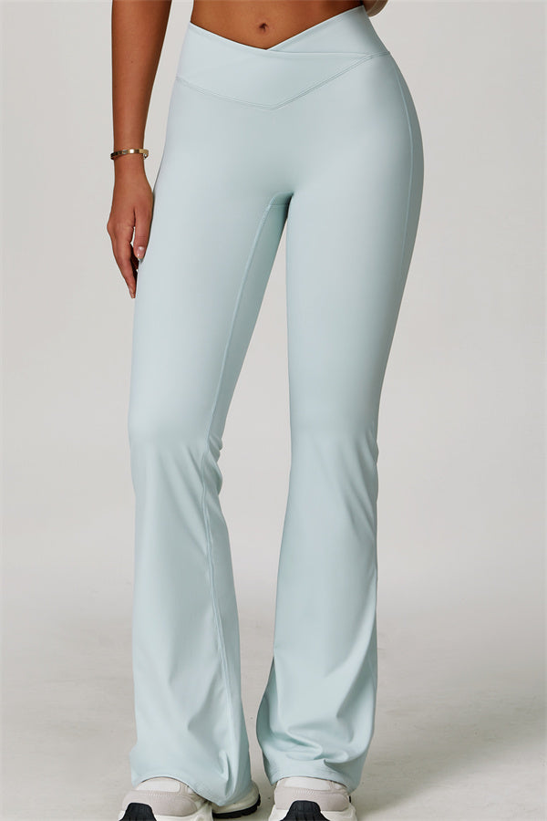 The Lavish Cut-out Crop Top Flared Leggings 2-Piece Set