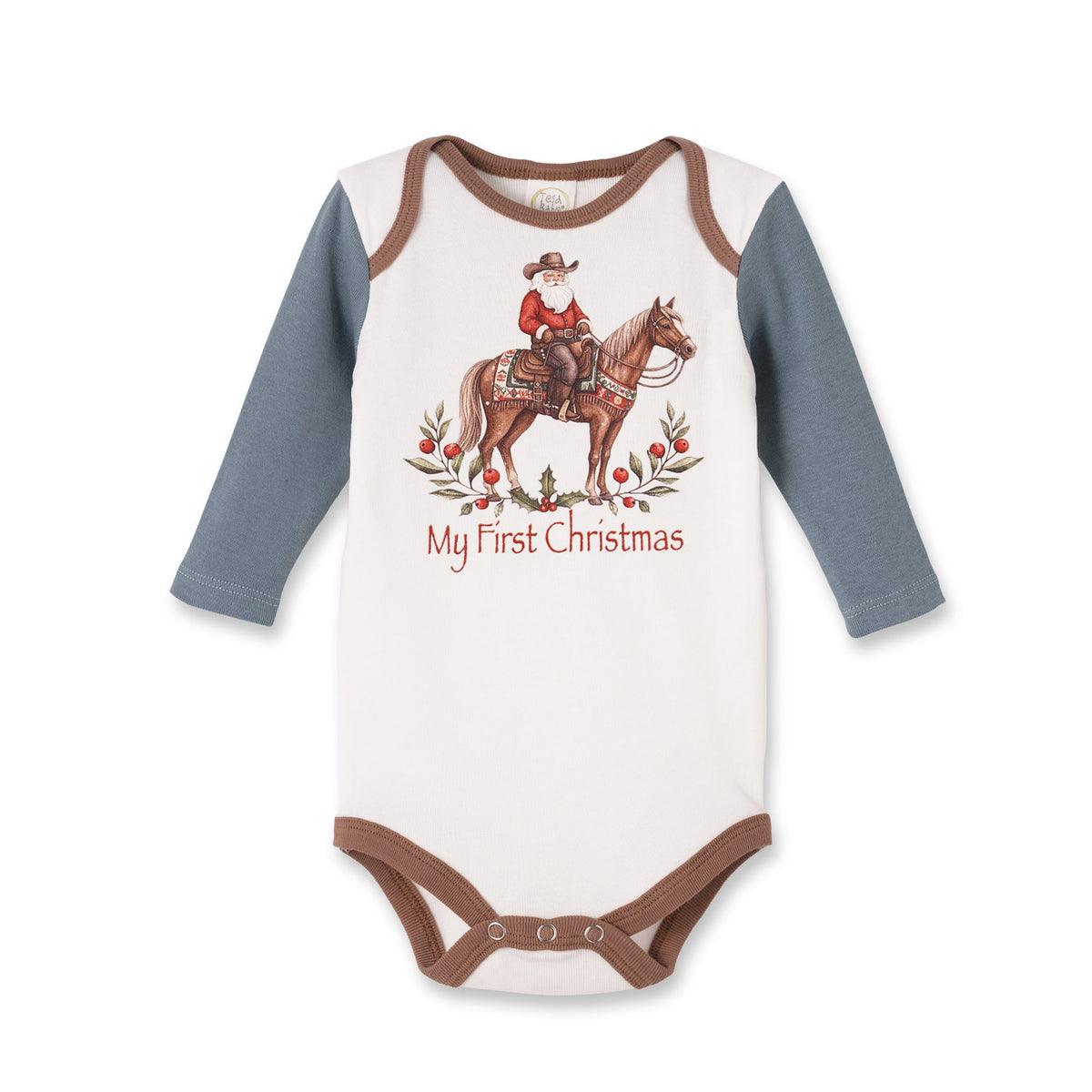 My First Christmas Cowboy Baby Bodysuit - Cotton Rib