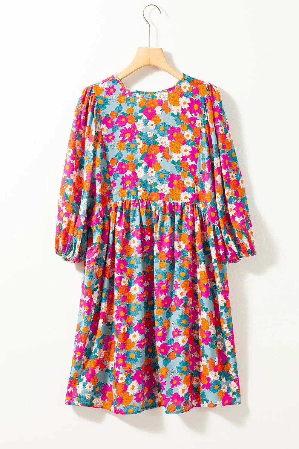 Babydoll Dress - Floral Print & Cute Sleeves - Summer Style