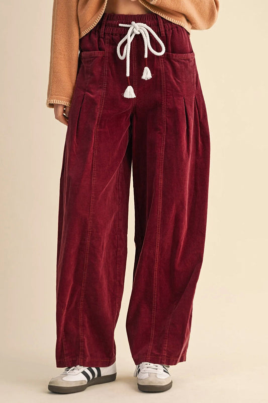 Sienna Drawstring Corduroy Casual Pants