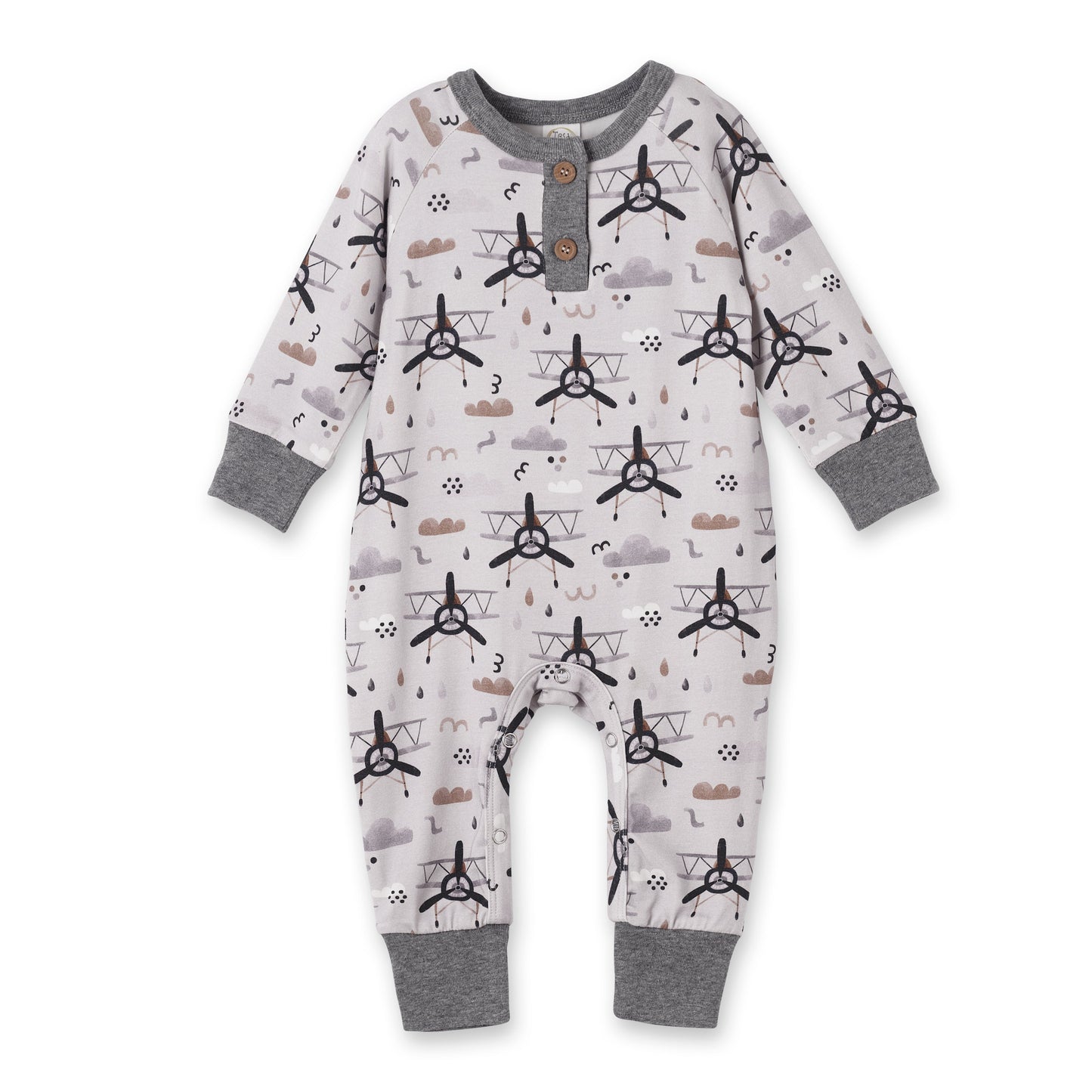 Airplane Henley Romper – Soft Bamboo Baby Outfit