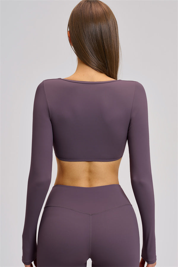 The Zestful Long Sleeve Crop Top