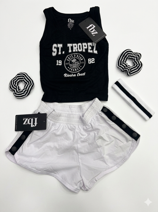FBZ - St. Tropez Tank and Short Set, Black