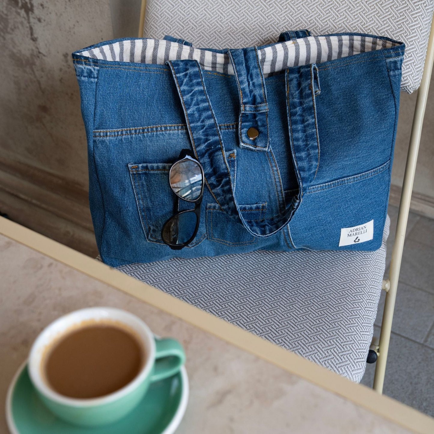Brooklyn Heritage Tote / Recycled Denim Blue
