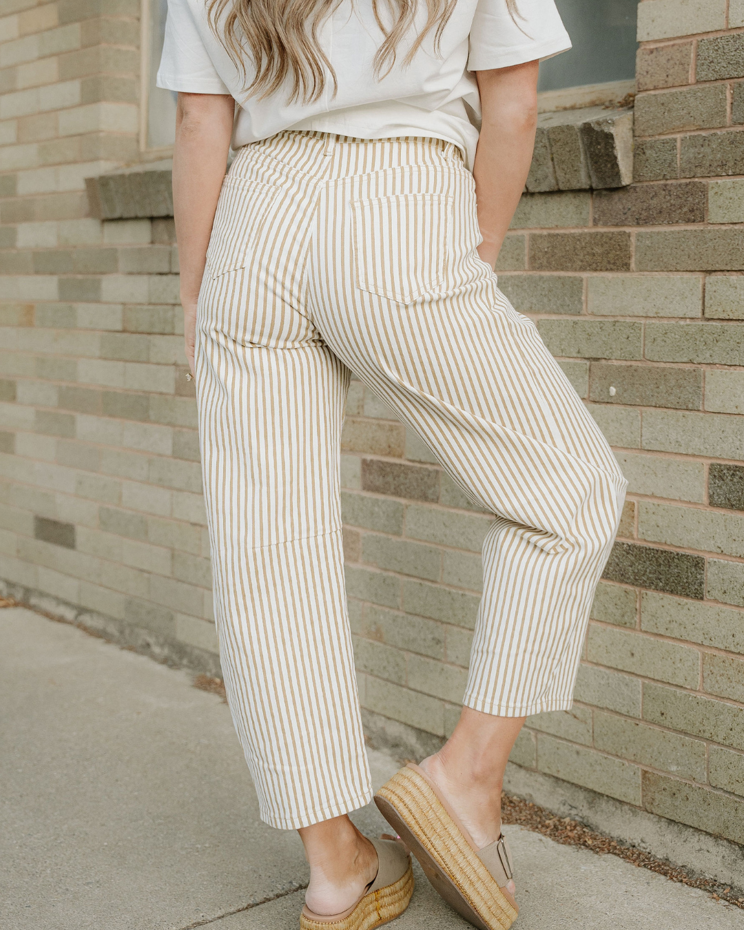 Lennox Stripe Casual Barrel Jeans