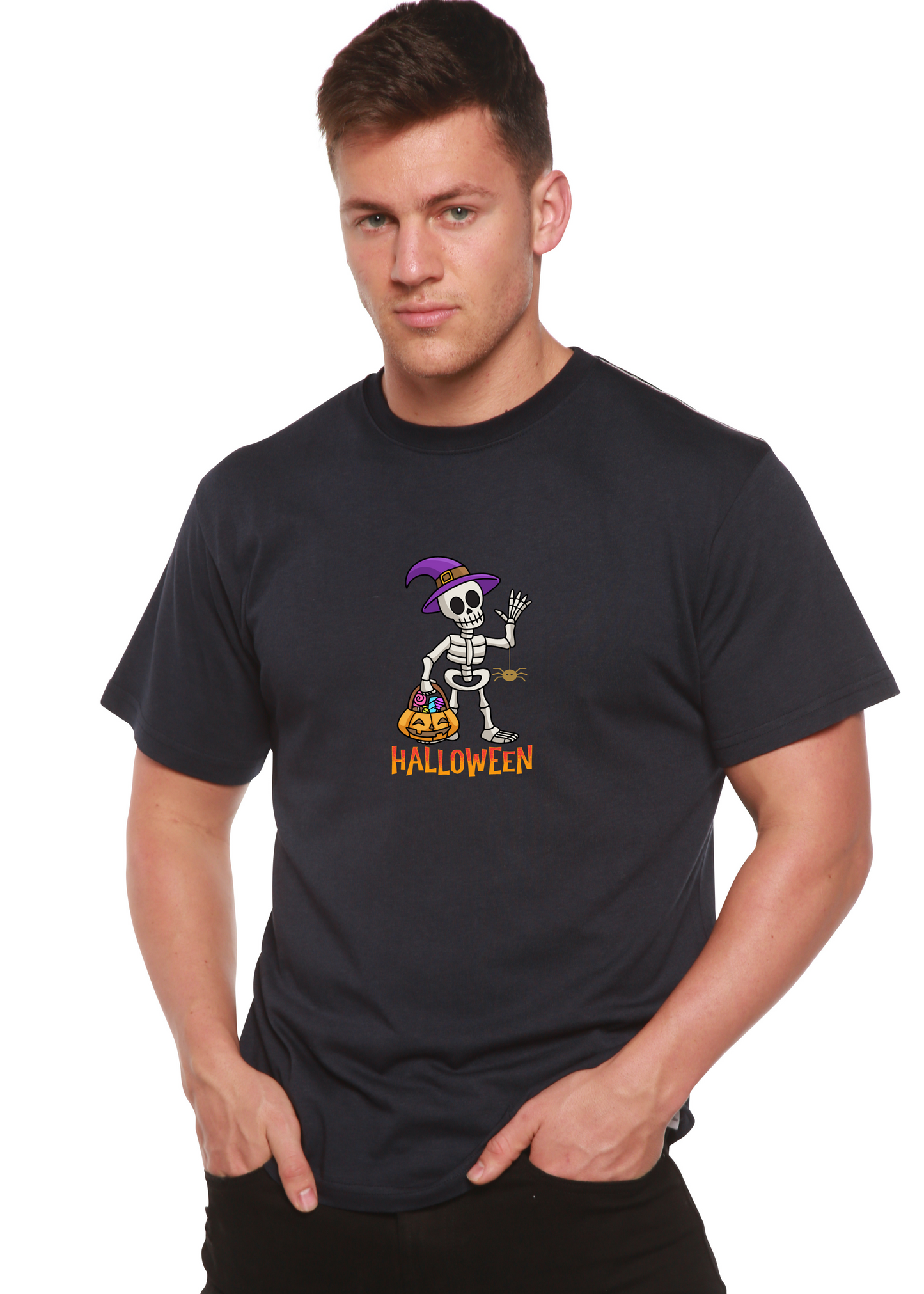 Happy Halloween Unisex Bamboo Viscose/Organic Cotton Short Sleeve Graphic T-Shirt