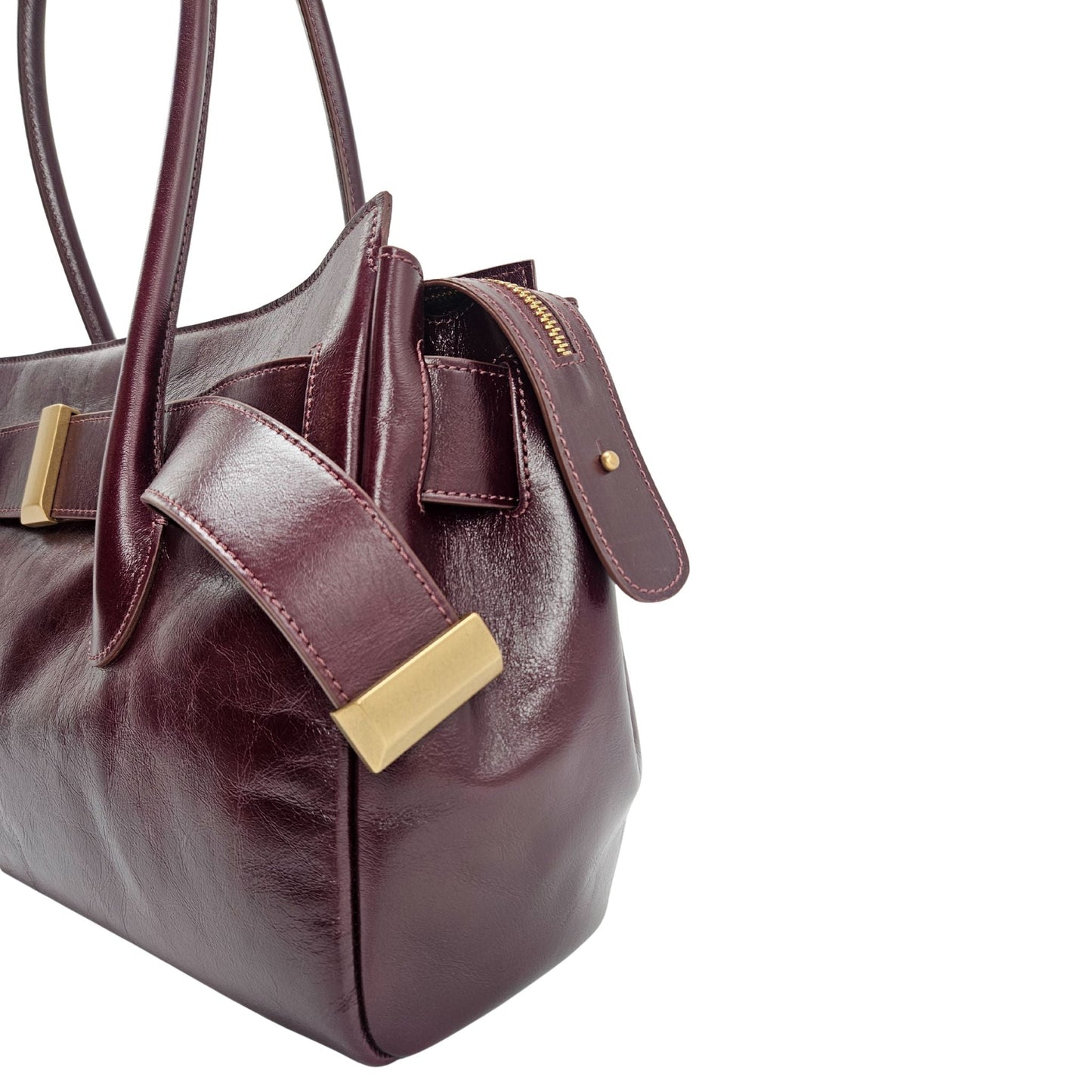 Emeralda Burgundy Leather Shoulder Bag