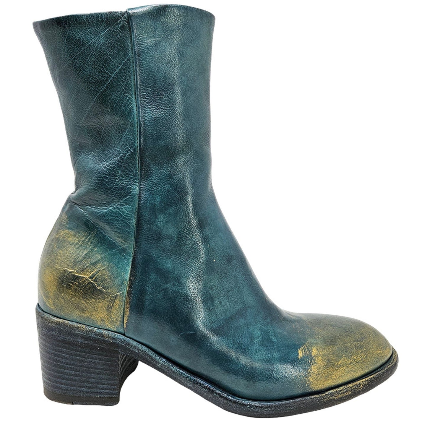 Teal Hand Rubbed Ankle Boot