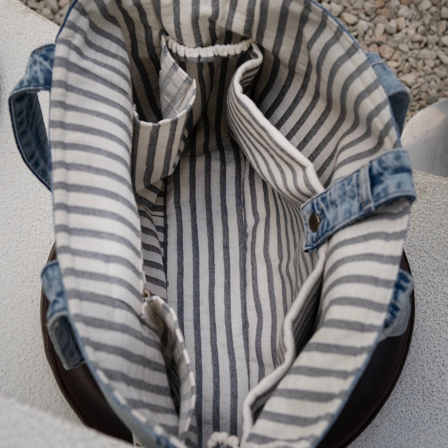 Brooklyn Heritage Tote / Recycled Denim White