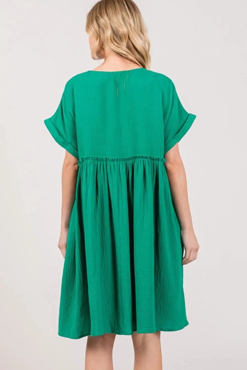 Trendsi Sage + Fig Short Sleeve Dress for Effortless Elega