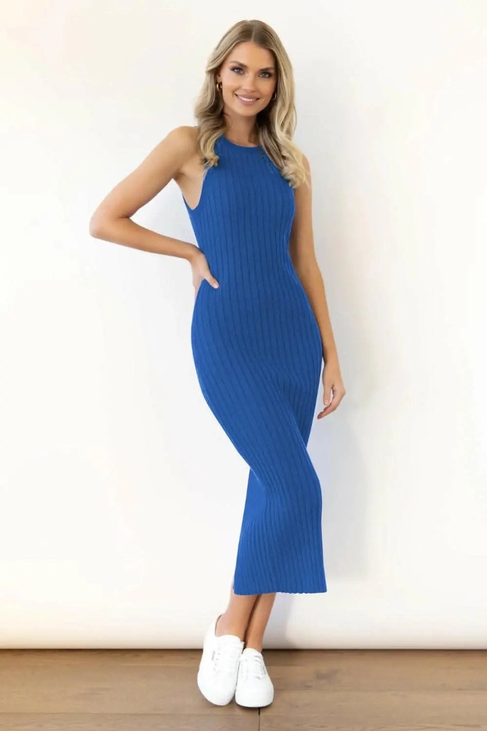 Trendsi Chic ribbed sleeveless dress