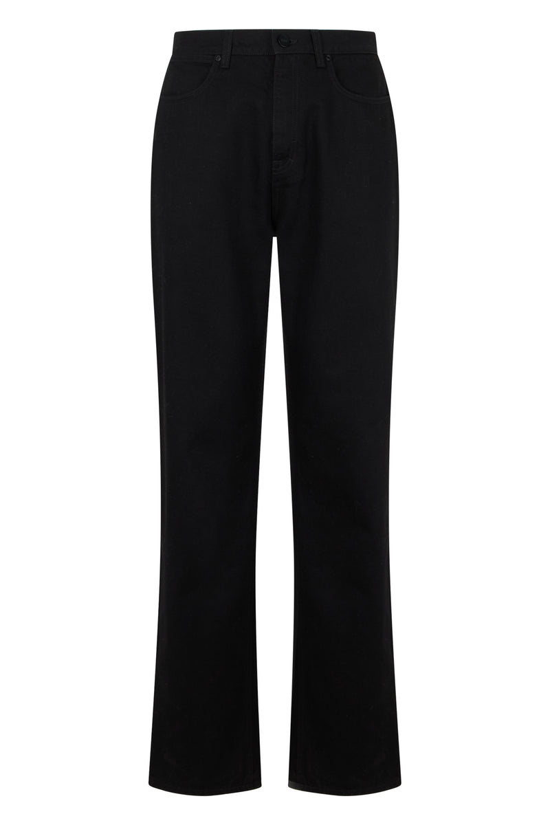 Straight Jeans in Black Cotton Denim