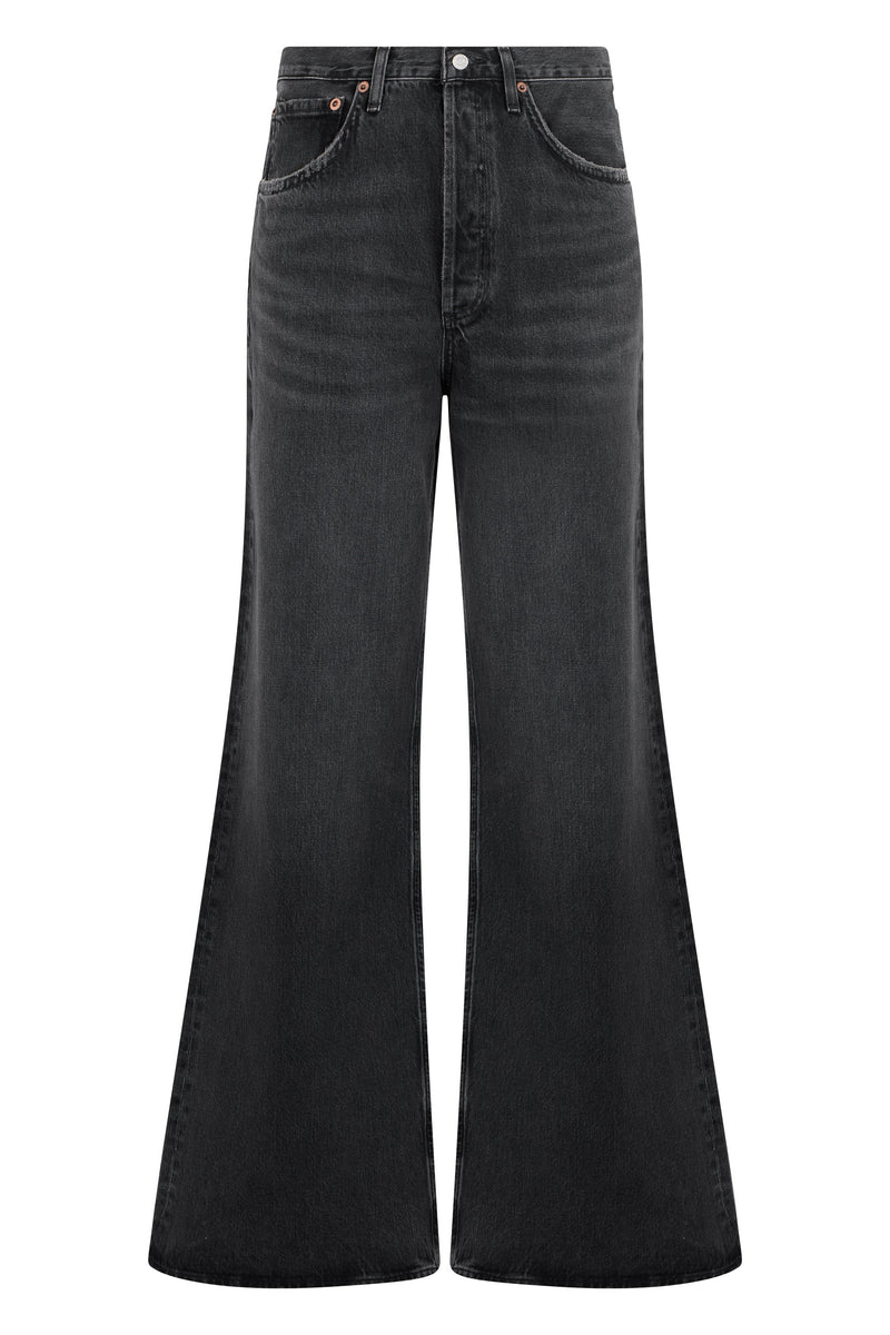 Bell-Bottom Jeans Black Cotton