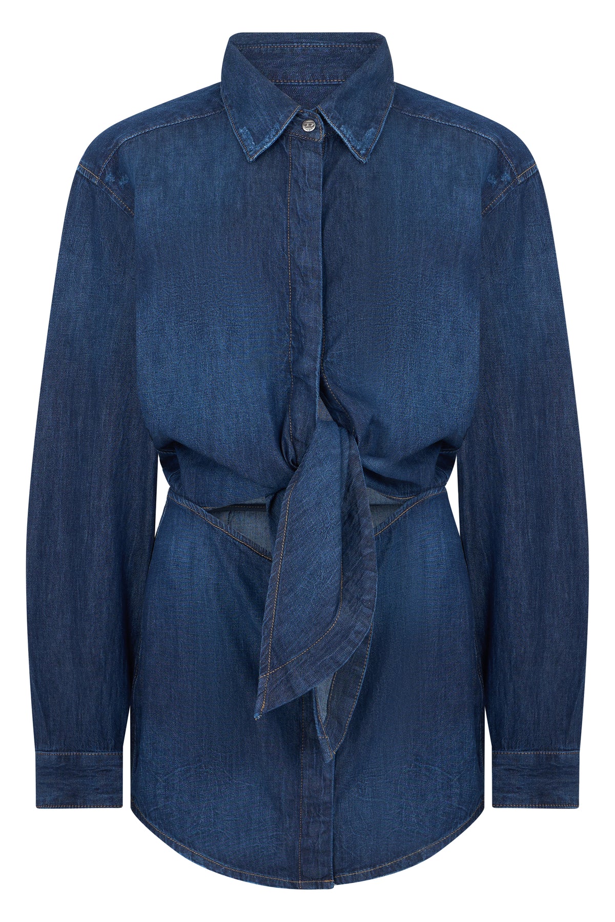 Denim Jacket With Belt