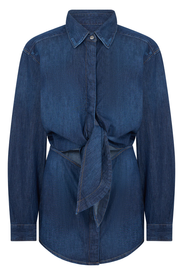 Denim Jacket With Belt