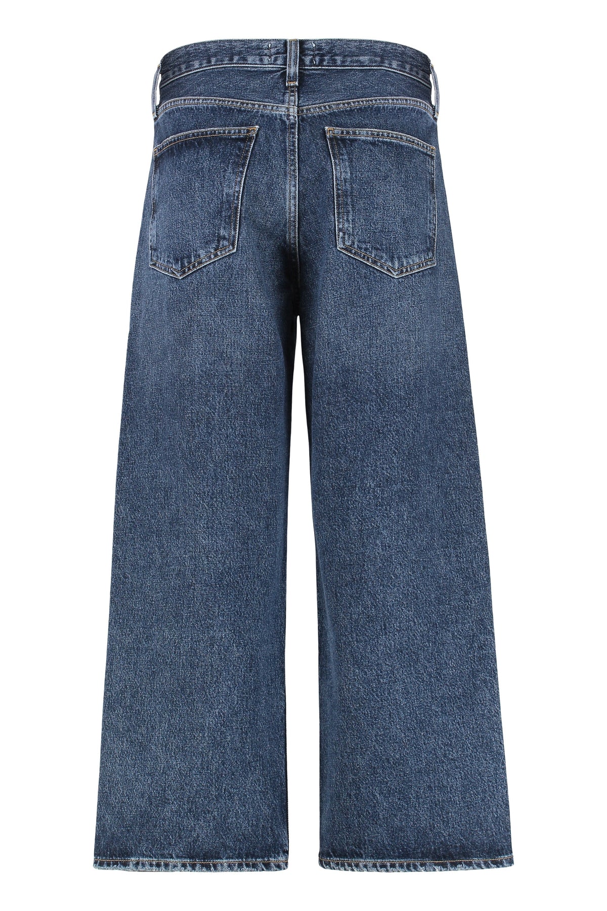 AGOLDE Cropped Denim Jeans With Engraved Logo, view 2