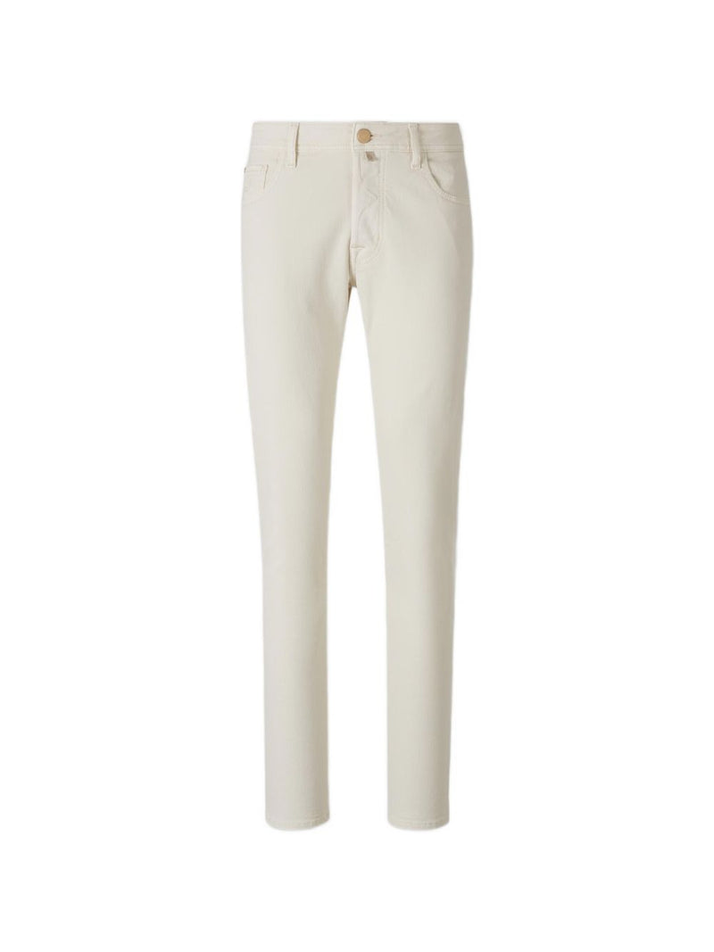 Slim Fit Jeans in White Cotton