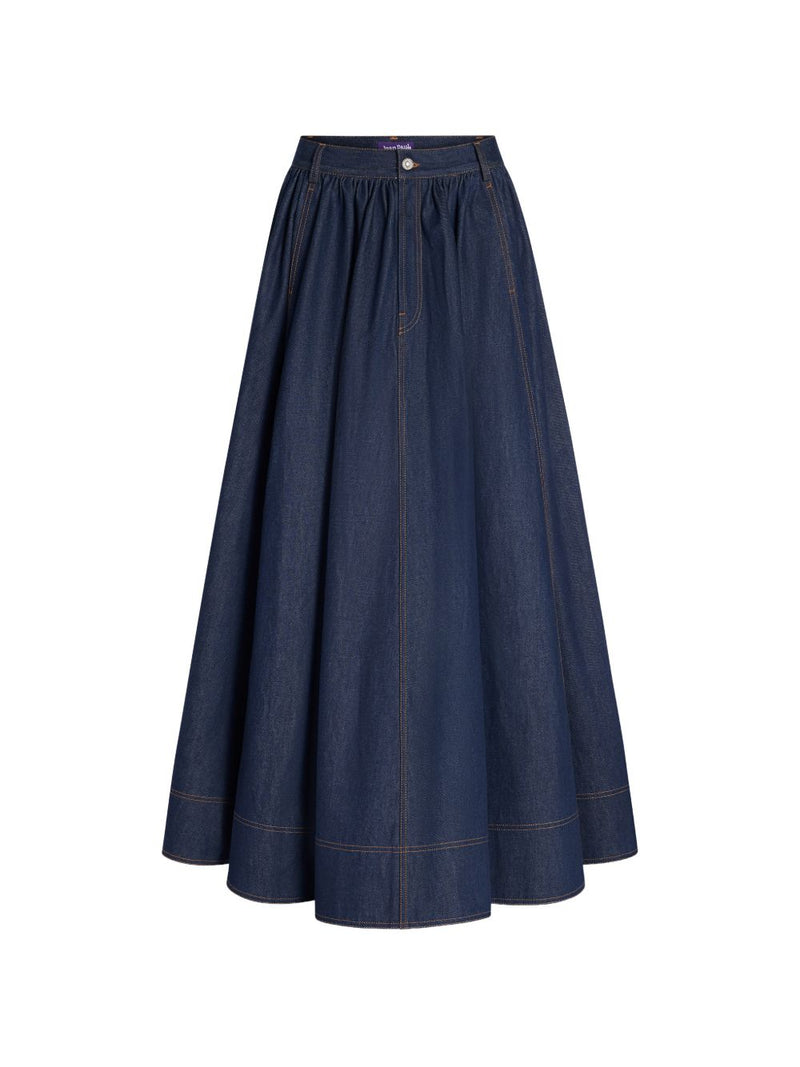Indigo Cotton Denim Skirt