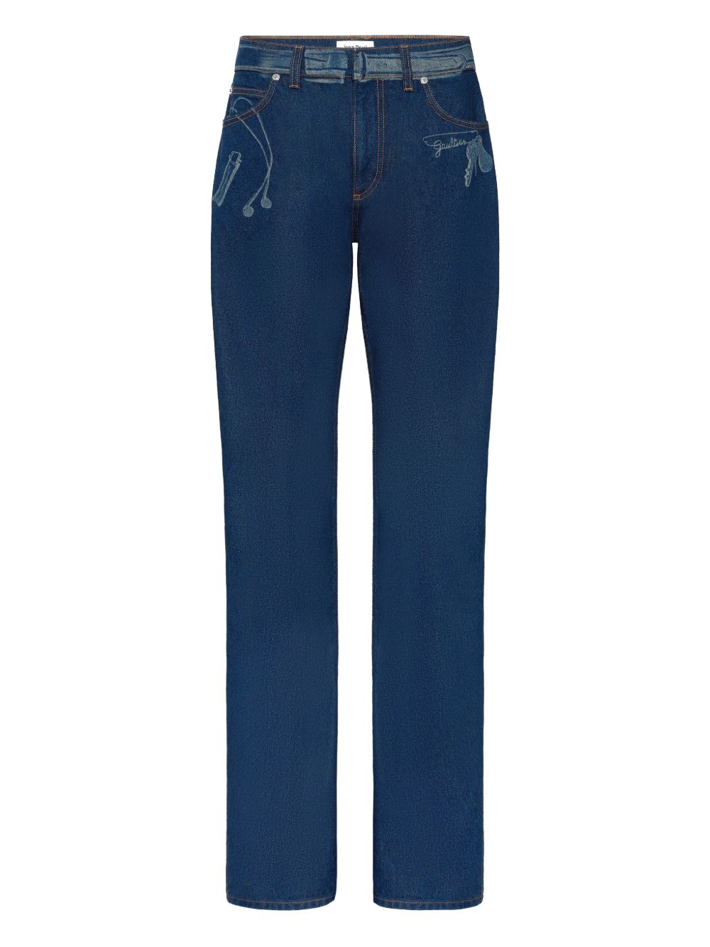 Straight Leg Jeans Blue Cotton