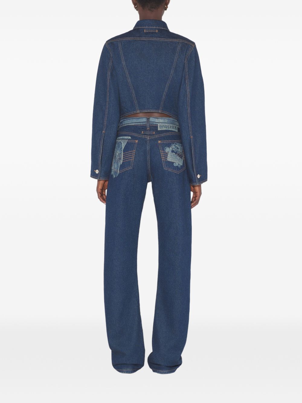 Straight Leg Jeans Blue Cotton