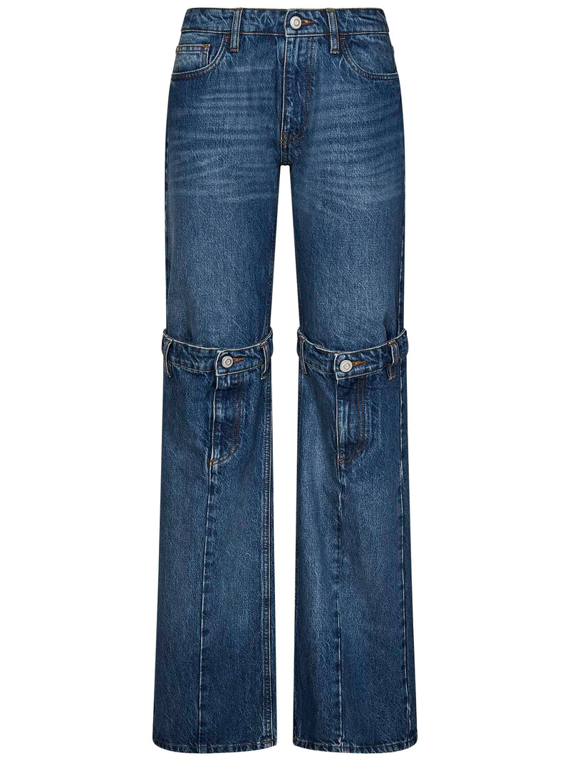 Jeans Open Knee Blue Denim