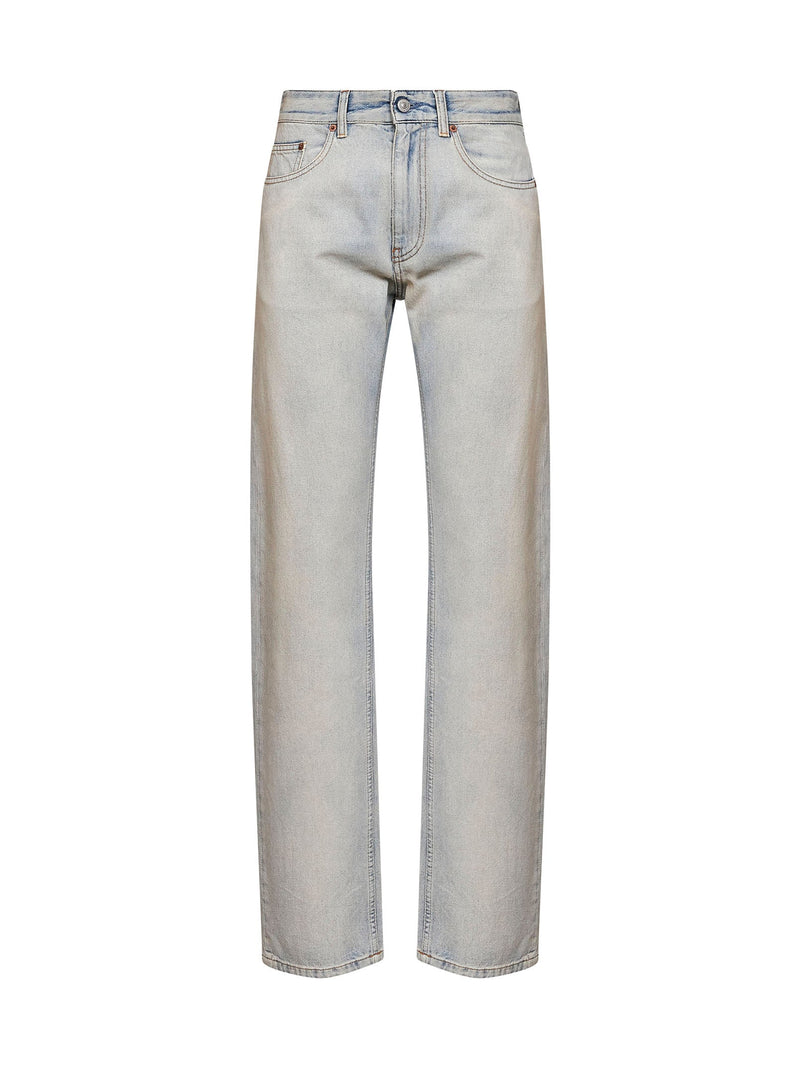 Straight-Leg Jeans in Light Blue Denim
