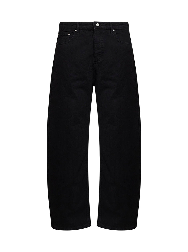 Curved-Leg Cotton Jeans