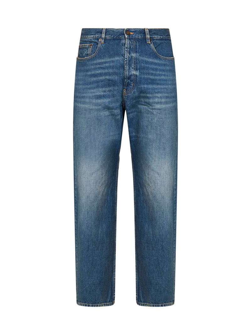 Mid-Rise Straight-Leg Jeans in Blue