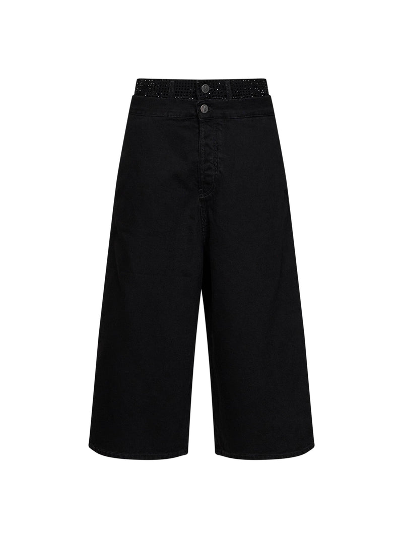 Cropped Double-Waistband Jeans