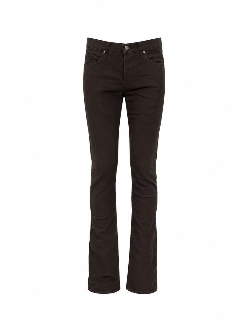 Slim Fit Brown Cotton Jeans