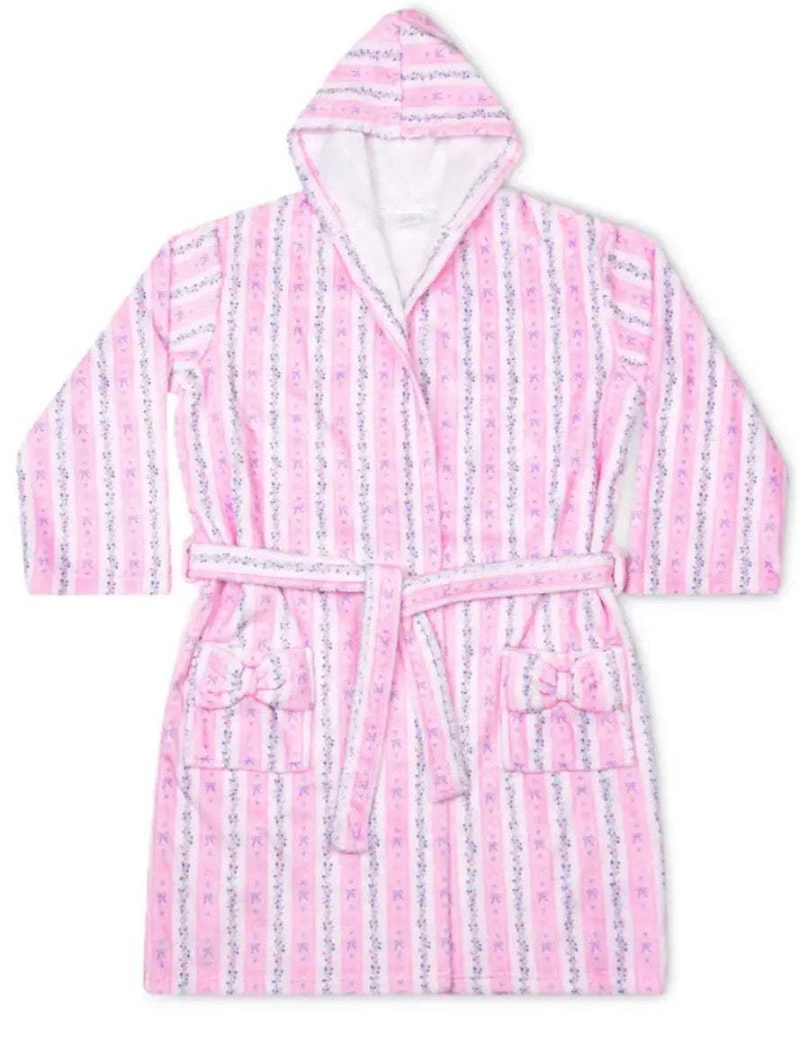 ISCREAM - Floral Stripes Plush Robe