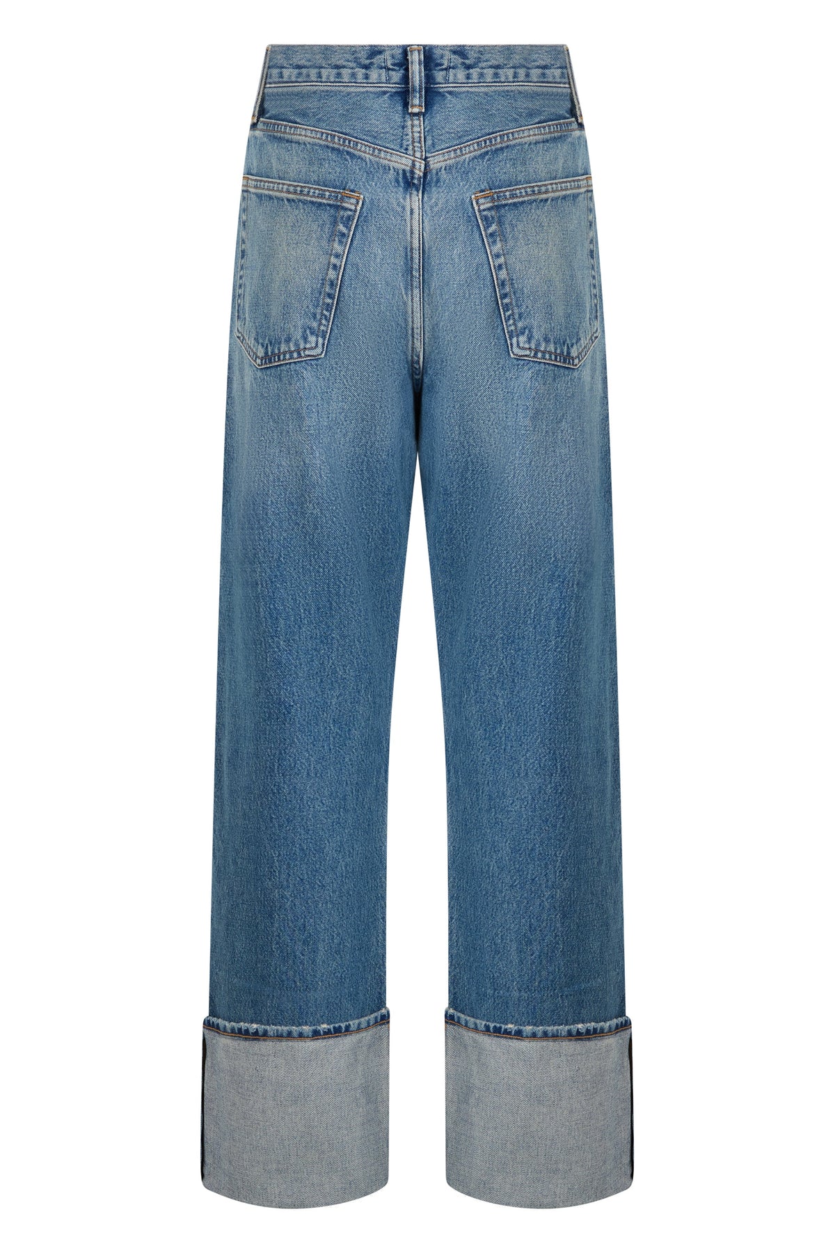 AGOLDE Wide-Leg Cuffed Denim Jeans, view 2