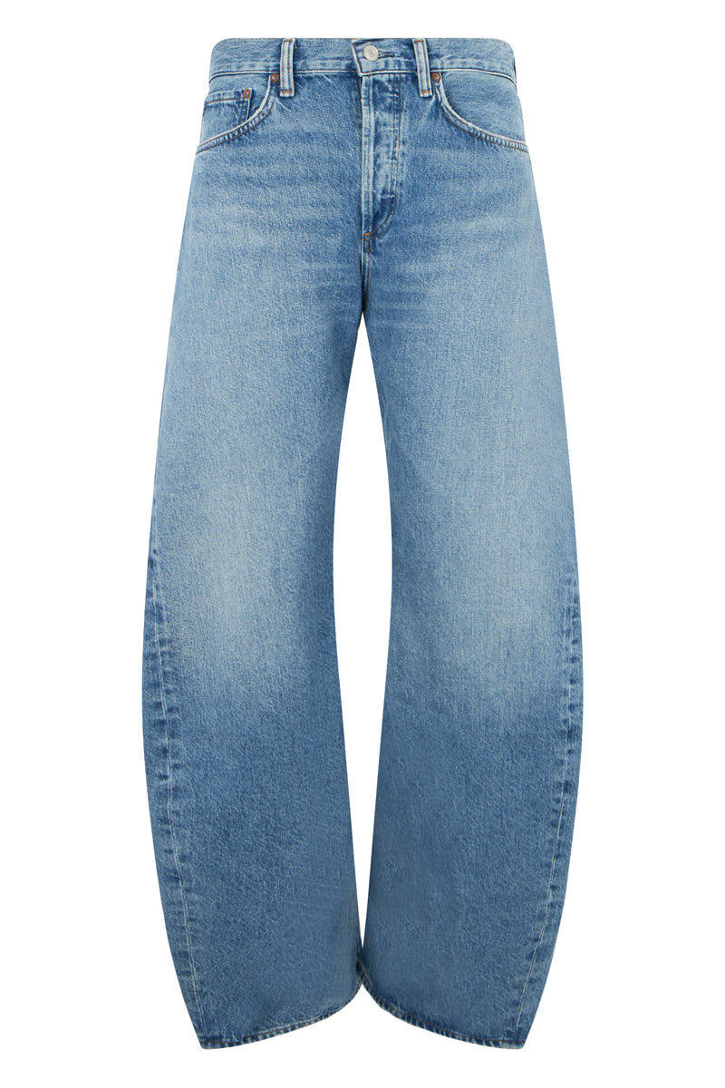 Baggy Wide-Leg Jeans in Dark Indigo Denim