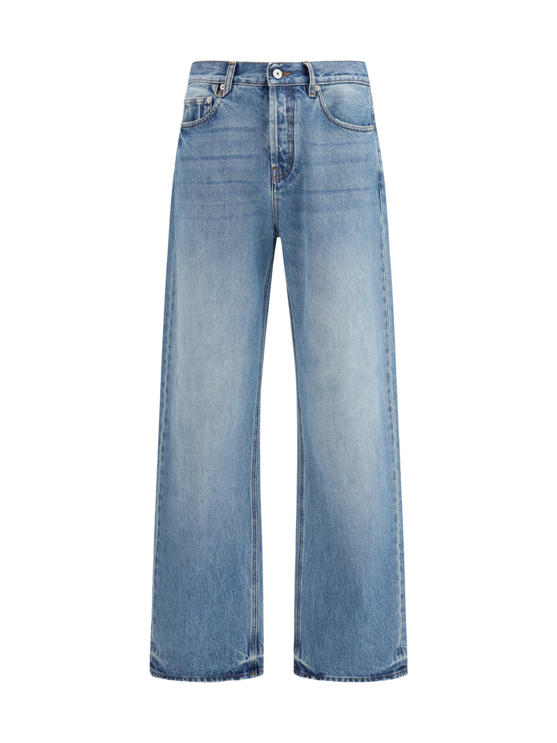 Wide-Leg Jeans Blue/Tobacco