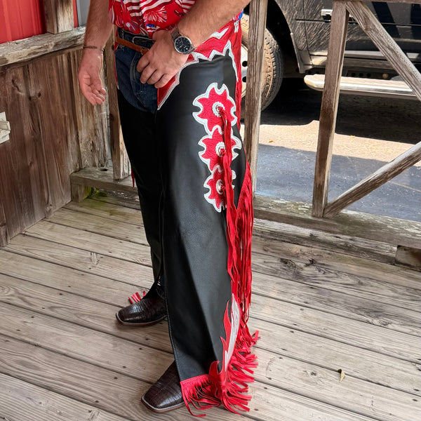 Red Metallic Chaps