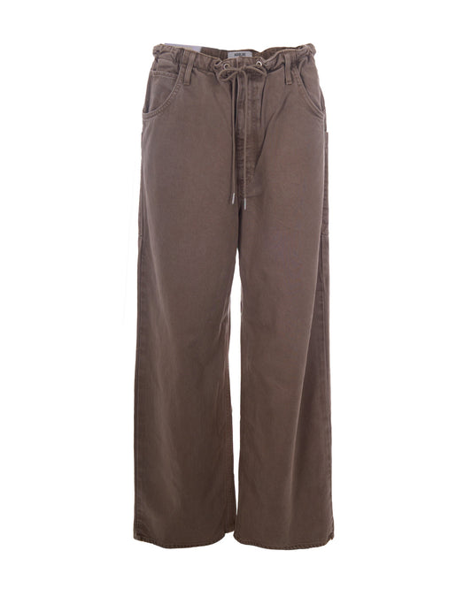Shaw Drawstring Jeans in Brown
