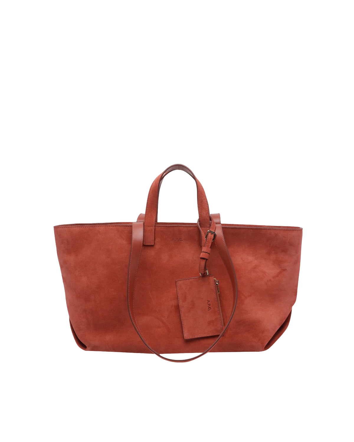Suede Shopper Bag in Terracotta