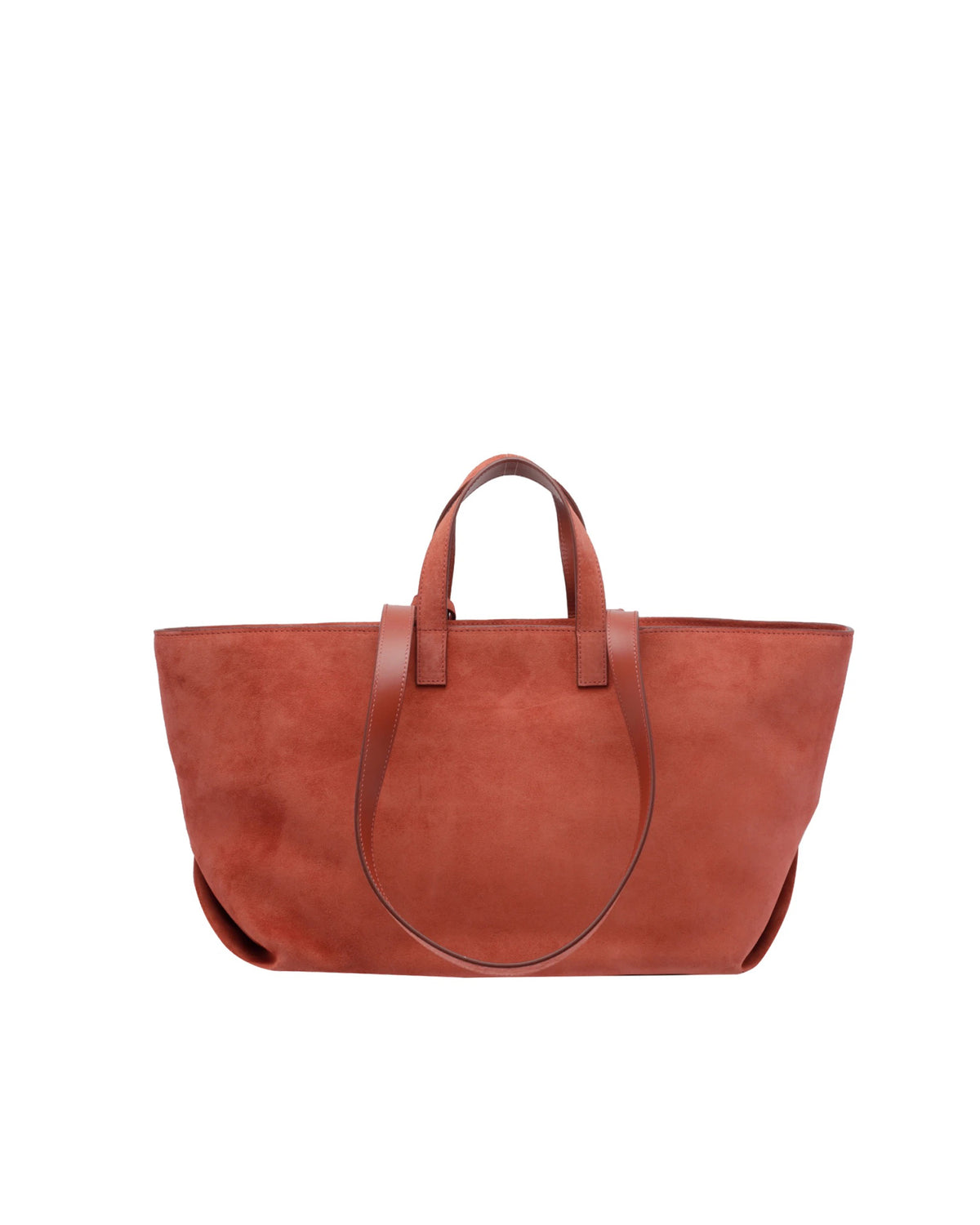 Suede Shopper Bag in Terracotta