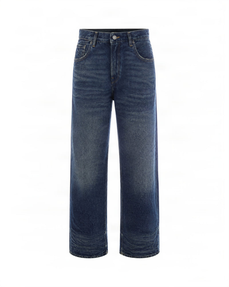 Wide-Leg High-Waist Jeans in Vintage Blue
