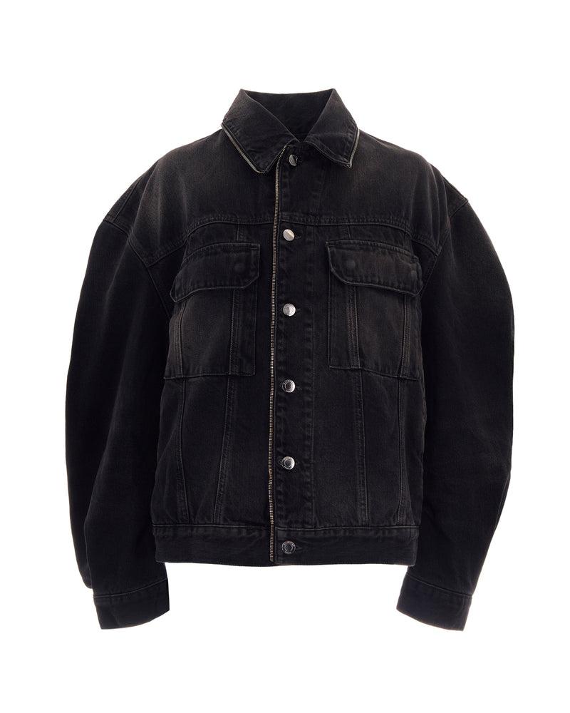 Haikure Denim Jacket Legacy Zip Vintage Black