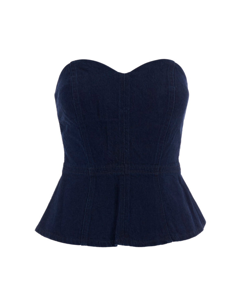 Strapless Denim Bustier