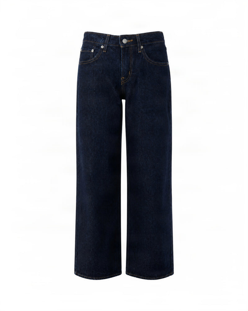Jeans Wide-Leg Washed Black Denim