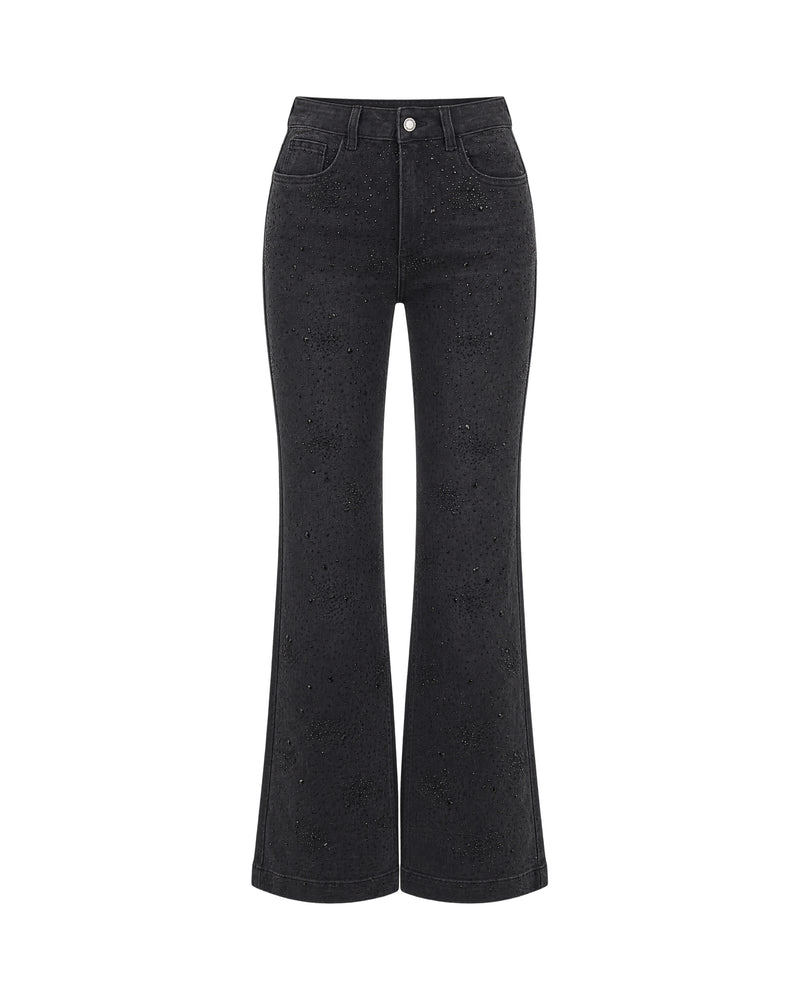 Flared Jeans Black Glam Wash