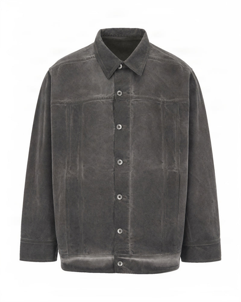 Denim Jumbo Worker Jacket in Dark Dust