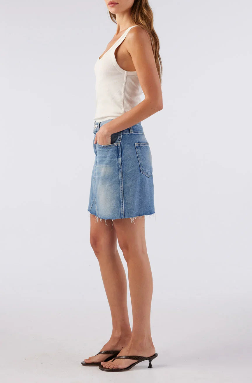 AMO ALEXIS SKIRT W/RAW CUT HEM
