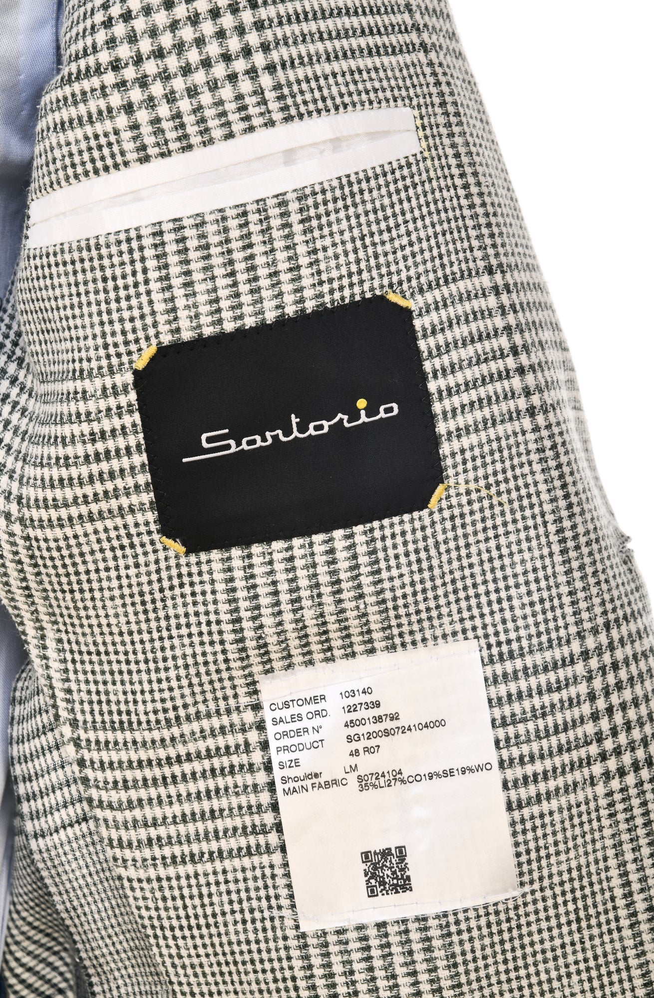 Sartorio Prince of Wales Linen-Cotton Sport Jacket