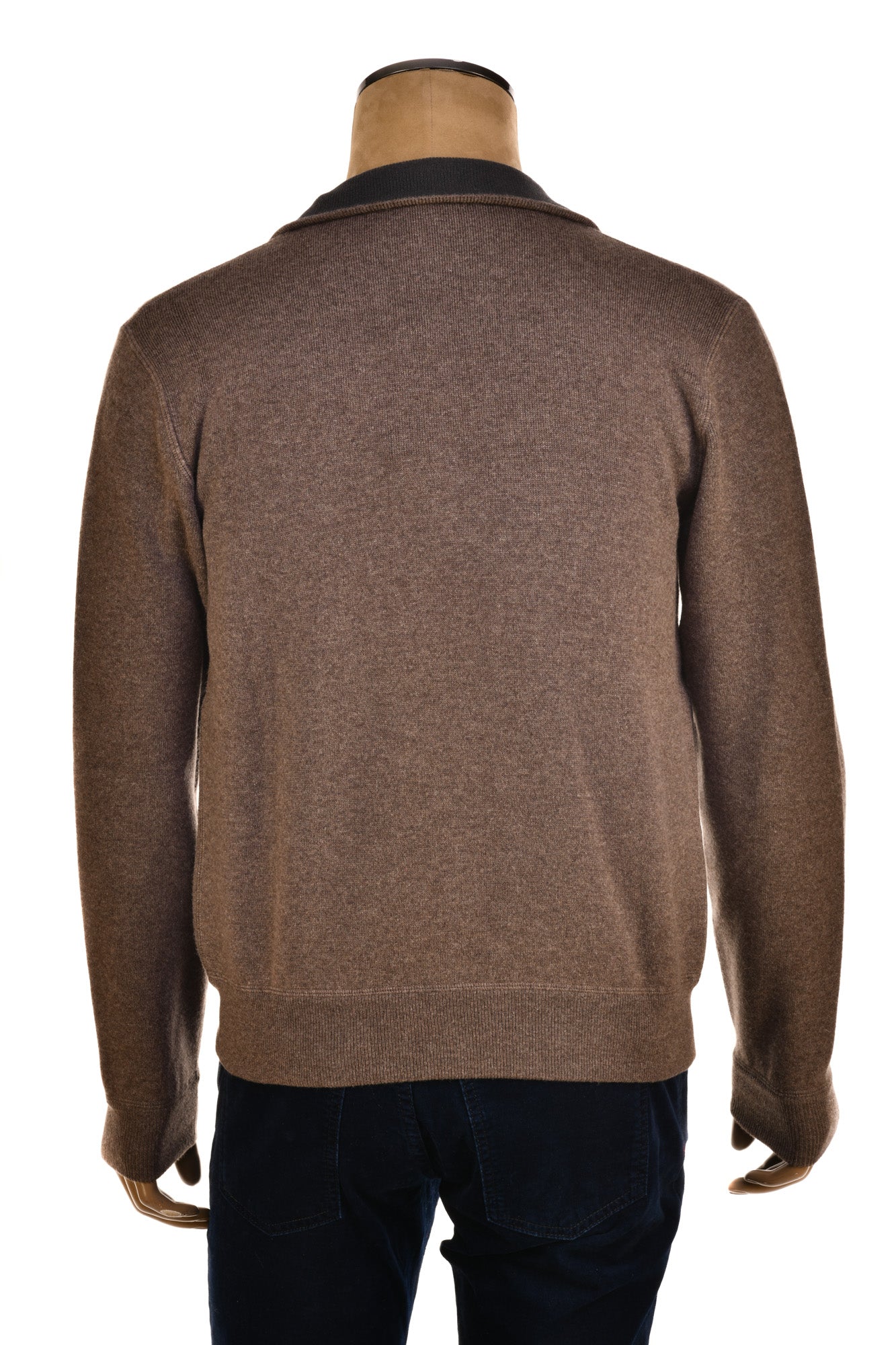 Manrico Cashmere Mock Neck Reversible Zip-Up Sweater