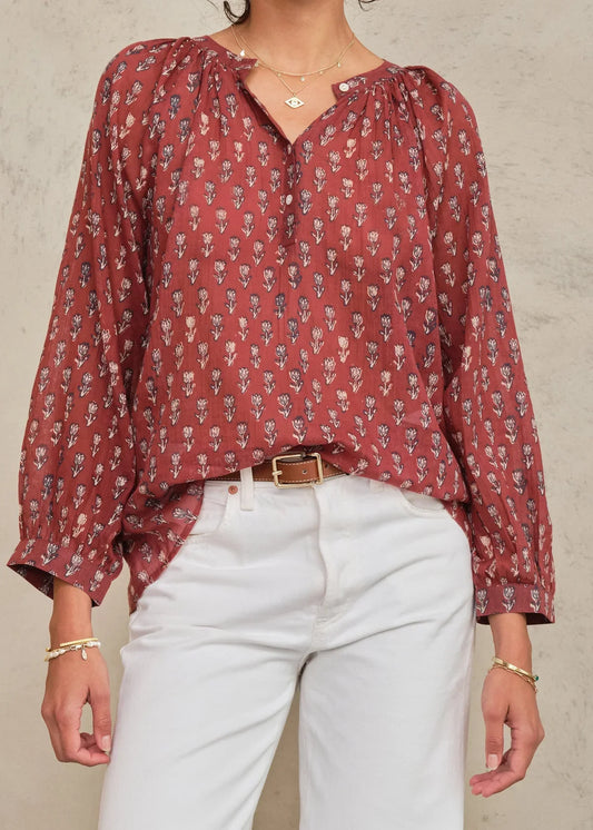 M.A.B.E Ari Print Long Sleeve Top