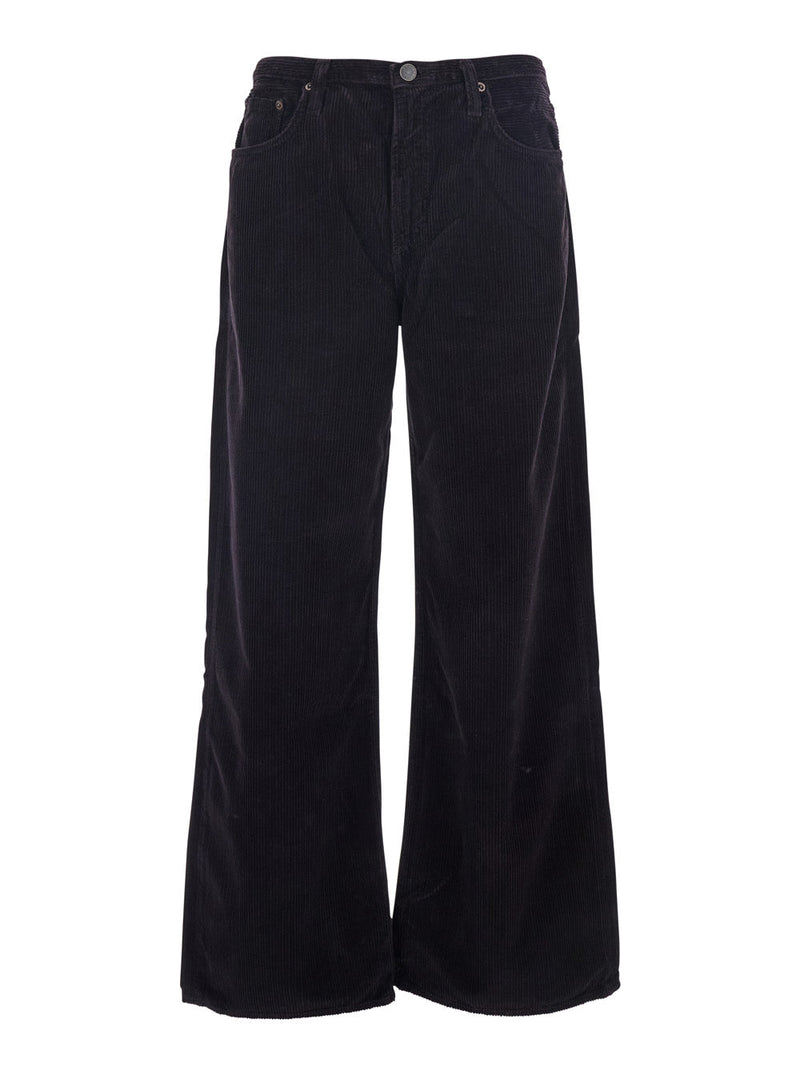 Brown Corduroy Wide Leg Pants With Belt Loops