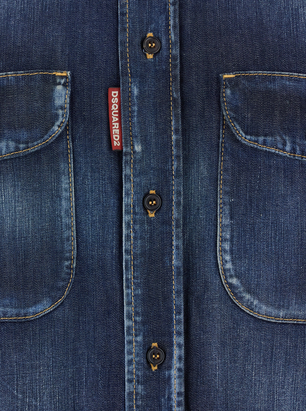 Blue Denim Shirt With Elbow Patches